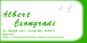 albert csongradi business card